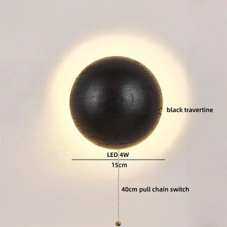 Celako™ Striato Wall Light | Black Travertine Vintage