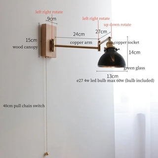 Celako™ Oscilla Wall Light | Copper Glass Bedroom Lighting