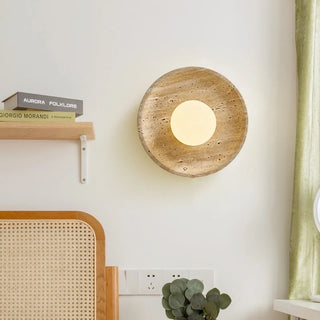 Celako™ Travora Wall Light | Travertine Bedside Lighting