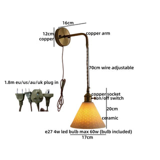 Celako™ Argile Wall Light | Ceramic Vintage Bedroom Lighting