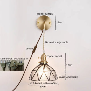Celako™ Vitrale Wall Light | Copper Glass Dining Room Lighting