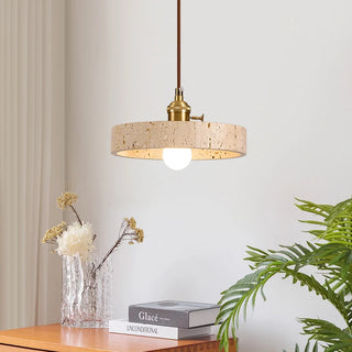 Celako™ Auratino Pendant Light | Yellow Travertine Bedroom Lighting
