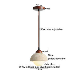 Celako™ Terravi Pendant Light | Yellow Travertine Wabi Sabi
