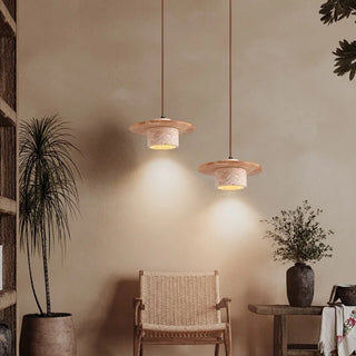 Celako™ Tiboria Pendant Light | Yellow Travertine Kitchen Island Lighting