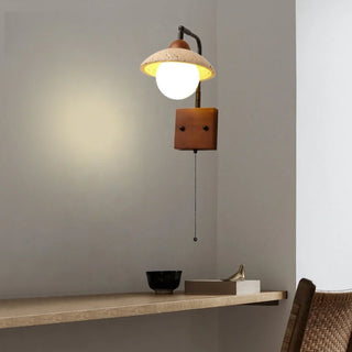 Celako™ Lunato Wall Sconce Light | Yellow Travertine Bedroom Lighting
