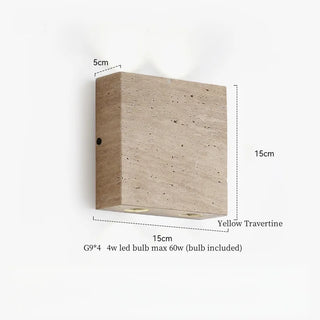 Celako™ Aureton Wall Light | Yellow Travertine Bedroom Lighting