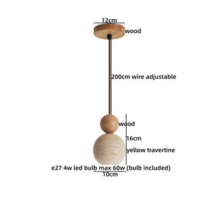 Celako™ Ishino Pendant Light | Yellow Travertine Kitchen Island Lighting