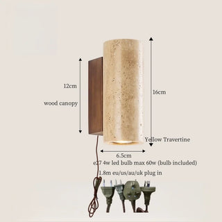 Celako™ Terravie Wall Light | Yellow Travertine Living Room Lighting