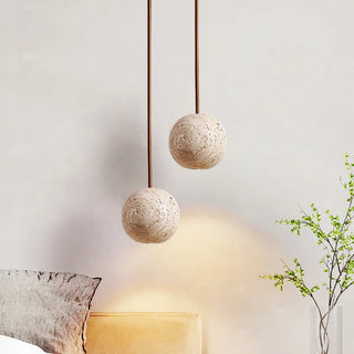 Celako™ Lunaro Pendant Light | Travertine Bedside Lighting