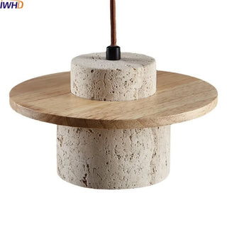 Celako™ Ochira Pendant Light | Yellow Travertine Bedroom Lighting
