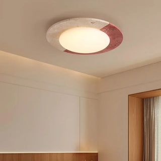 Celako™ Tramonto Ceiling Light | Yellow Travertine Mid Century Modern Bedroom Lighting