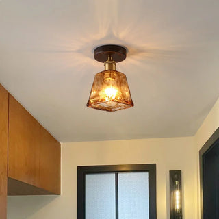 Celako™ Ambelis Ceiling Light | Amber Glass Living Room Lighting
