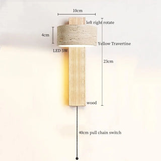 Celako™ Auretine Wall Light | Yellow Travertine Bedroom Lighting