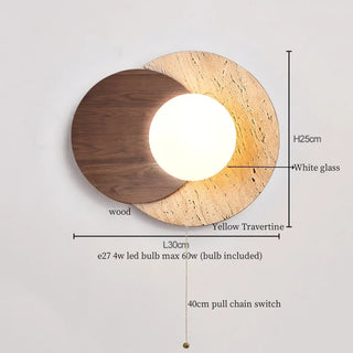 Celako™ Montari Wall Light | Black Travertine Living Room Lighting