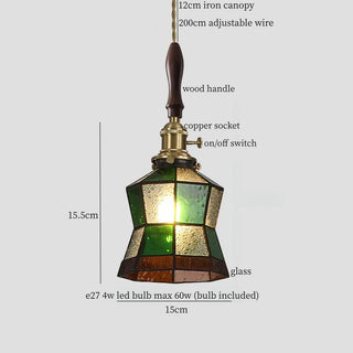 Celako™ Verdigraze Pendant Light | Green Glass Wabi Sabi