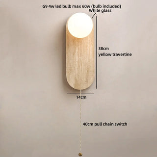Celako™ Travena Wall Light | Travertine Bedside Lighting