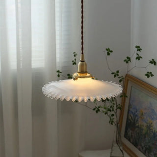 Celako™ Curvella Pendant Light | Glass Copper French Vintage Bedroom Lighting