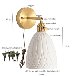 Celako™ Eburnea Wall Light | Ceramic Living Room Lighting