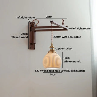 Celako™ Waluna Wall Light | Walnut Wood Living Room Lighting
