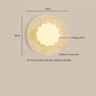 Celako™ Caldora Wall Light | Yellow Travertine Bedroom Lighting