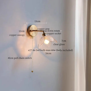 Celako™ Vitrune Wall Light | Glass Copper Bedroom Lighting