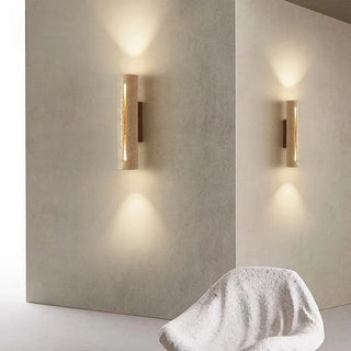 Celako™ Aureti Wall Light | Yellow Travertine Bedroom Lighting