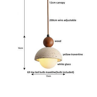 Celako™ Calizia Pendant Light | Travertine Dining Room Lighting