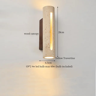 Celako™ Solterra Wall Light | Yellow Travertine Living Room Lighting