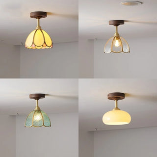 Celako™ Vitrowa Ceiling Light | Glass Copper Wood Kitchen Island Lighting
