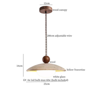 Celako™ Sunniva Pendant Light | Yellow Travertine Dining Room Lighting