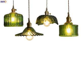 Celako™ Vitrovia Pendant Light | Green Glass Bedroom Lighting