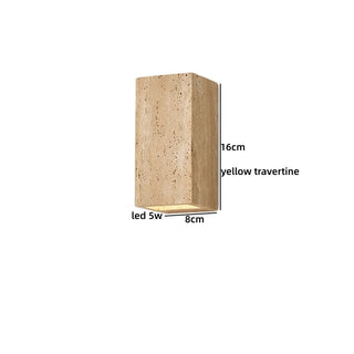 Celako™ Quadrum Wall Light | Yellow Travertine Bedroom Lighting