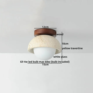Celako™ Soltrine Ceiling Light | Yellow Travertine Glass Stone Kitchen Island Lighting
