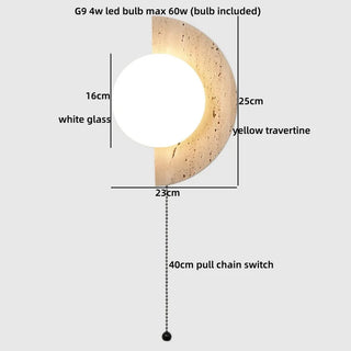 Celako™ Lythra Wall Light | Travertine Bedroom Lighting
