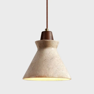 Celako™ Ochera Pendant Light | Wood Yellow Travertine Dining Room Lighting
