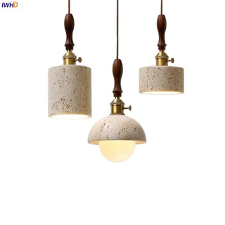 Celako™ Tivera Pendant Light | Yellow Travertine Japan Wabi Sabi