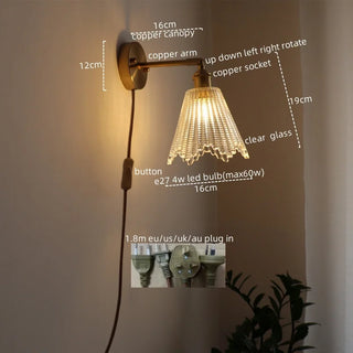 Celako™ Cupella Wall Light | Glass Bedroom Lighting