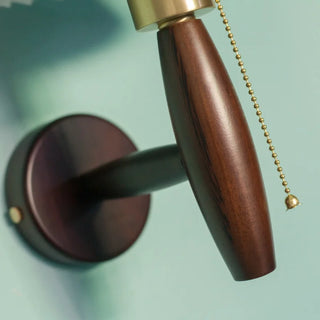 Celako™ Plissa Wall Light | Walnut Wood Bedroom Lighting