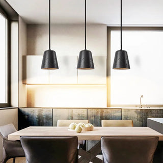 Celako™ Lithica Pendant Light | Black Travertine Dining Room Lighting