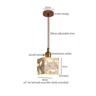 Celako™ Onyxa Pendant Light | Terrazzo Bedroom Lighting