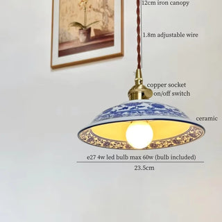 Suspension Celako™ Kinraku | Éclairage de salon en céramique style Wabi Sabi japonais
