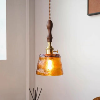 Celako™ Fulgore Pendant Light | Amber Glass Bedroom Lighting