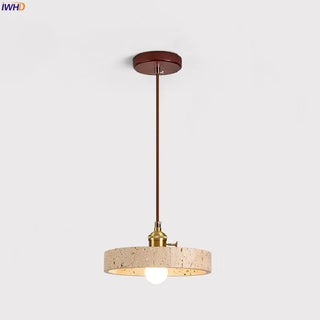 Celako™ Auratino Pendant Light | Yellow Travertine Bedroom Lighting