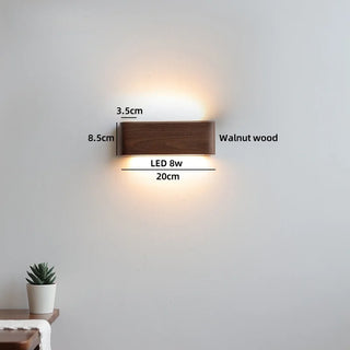 Celako™ Quadera Wall Light | Wood Bedside Lighting