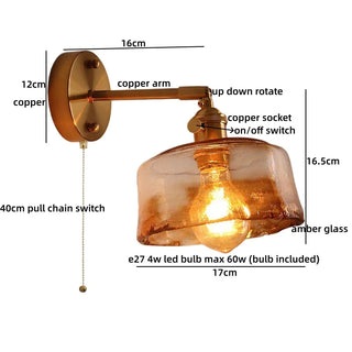 Celako™ Ambrium Wall Light | Amber Glass Japan Style
