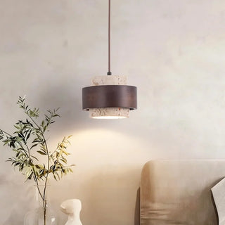 Suspension Celako™ Lucatrine | Luminaire de salle à manger en travertin jaune