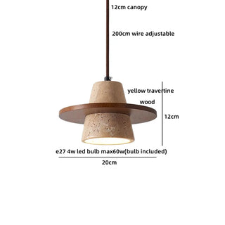 Celako™ Traverti Pendant Light | Travertine Dining Room Lighting