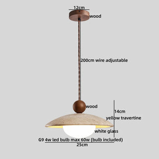 Celako™ Tufara Pendant Light | Yellow Travertine Wabi Sabi