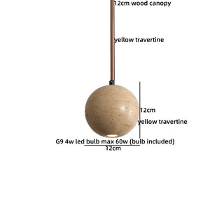 Celako™ Terralux Pendant Light | Yellow Travertine Wabi Sabi Bedroom Lighting