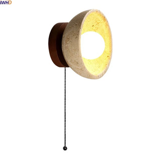 Celako™ Lapide Wall Light | Travertine Bedside Lighting